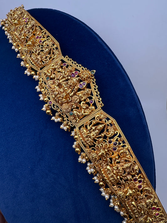 Nakshi Kemp Goddess Lakshmi Flexible Self Design Kamarband Hip Belt | CB000677