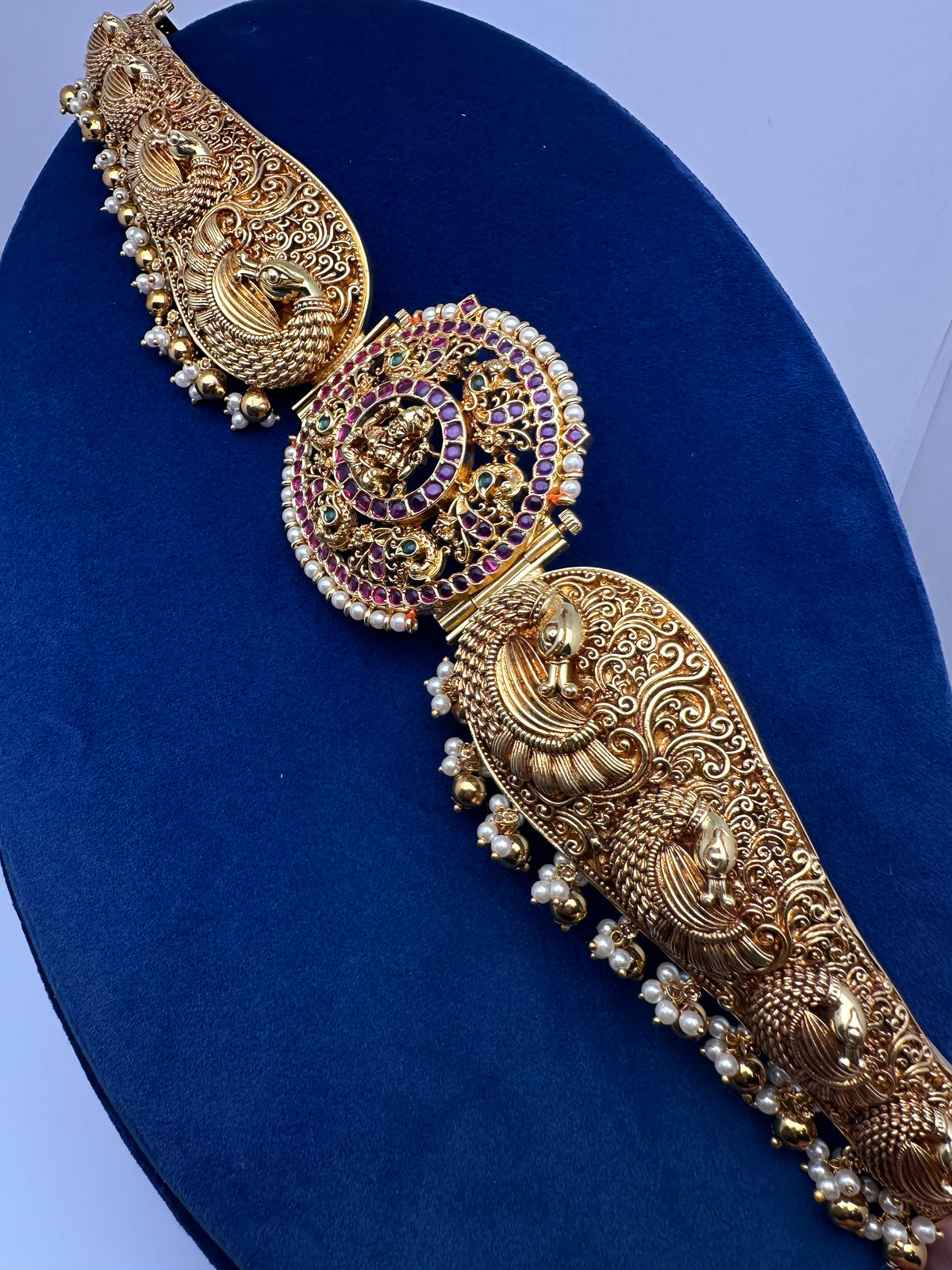 Nakshi Kemp Goddess Lakshmi Flexible Self Design Kamarband Hip Belt | CB000678