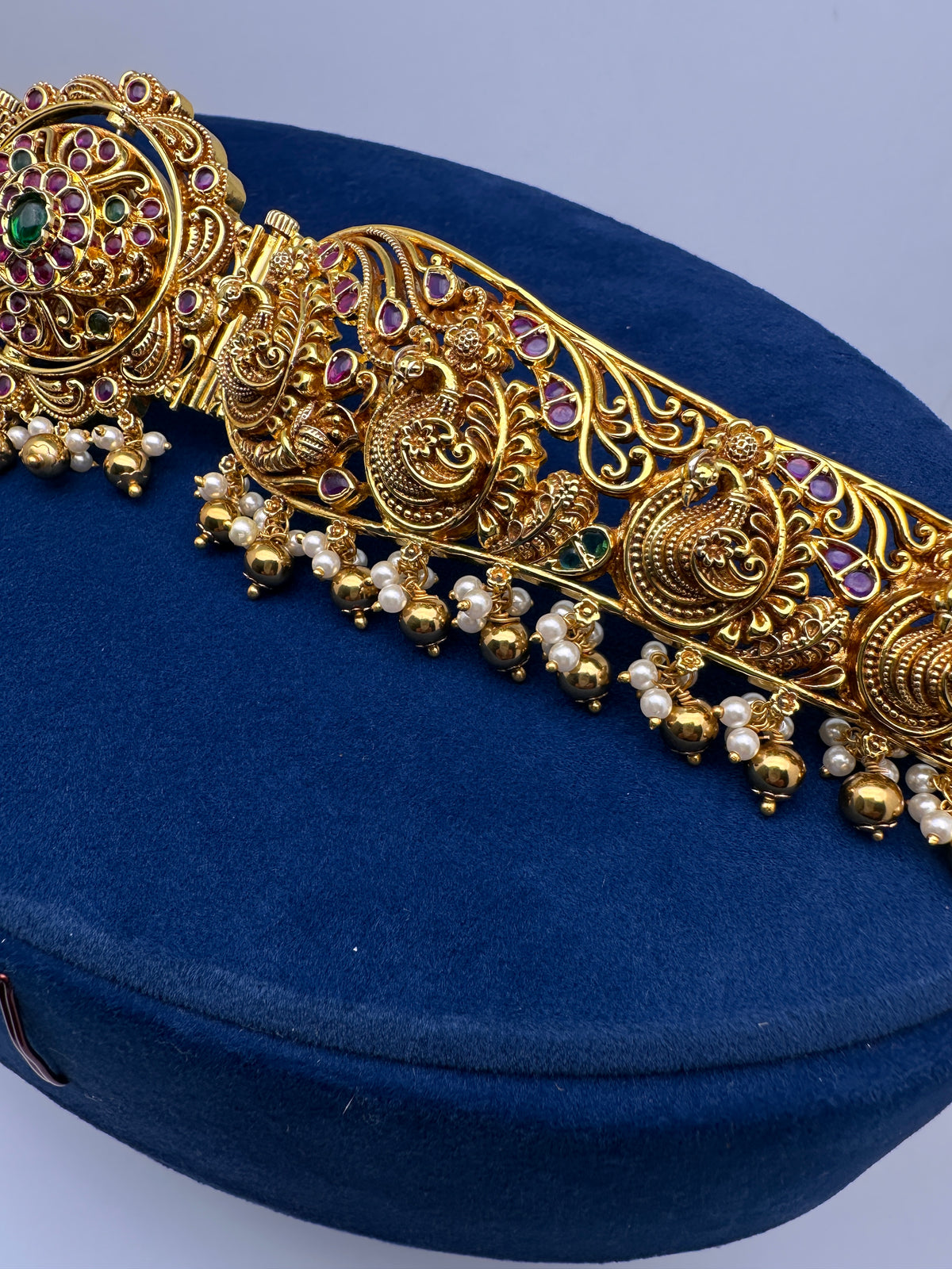 Nakshi Kemp Rotatable Pendant Flexible Self Design Kamarband Hip Belt | CB000679