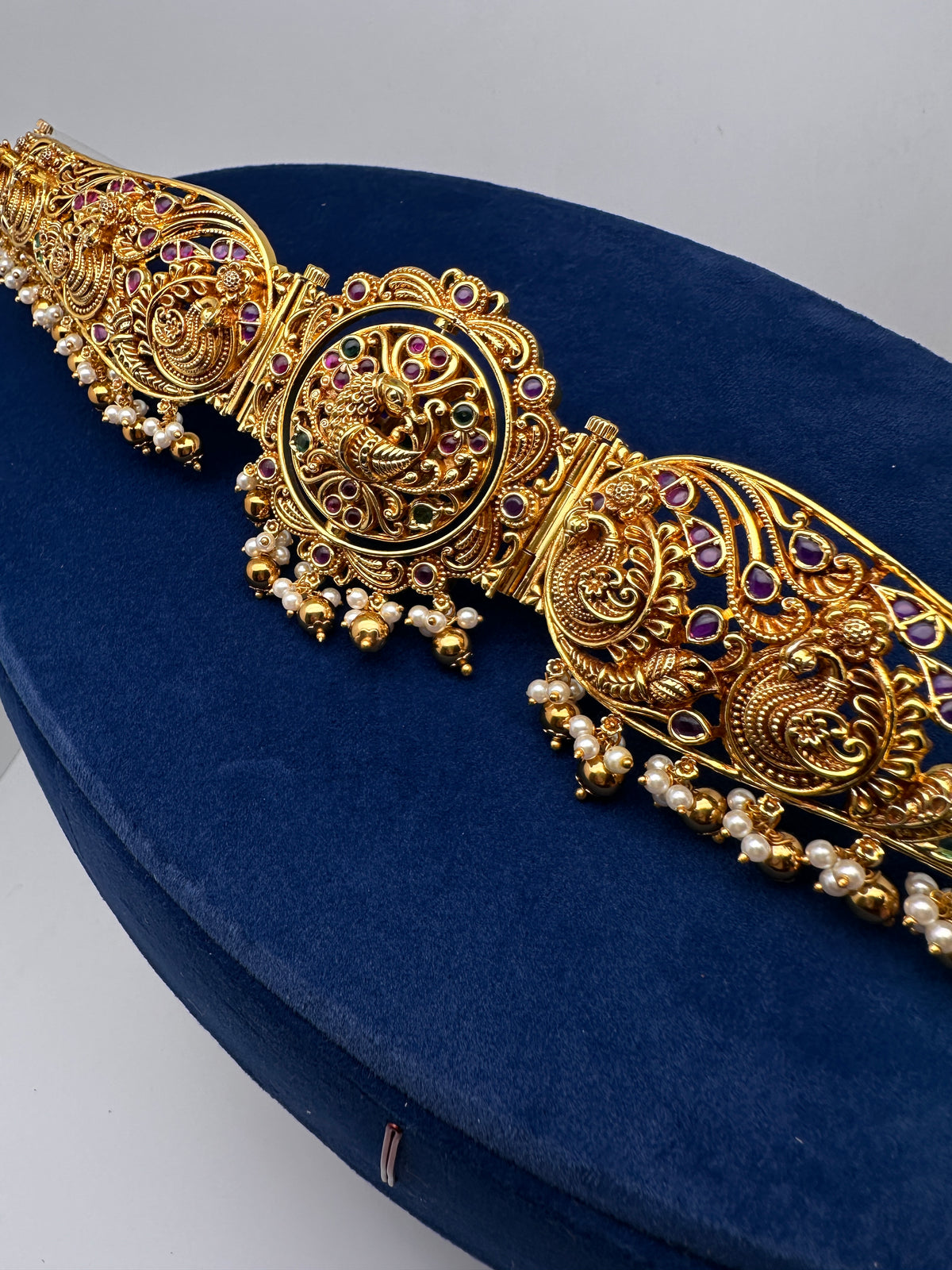 Nakshi Kemp Rotatable Pendant Flexible Self Design Kamarband Hip Belt | CB000679