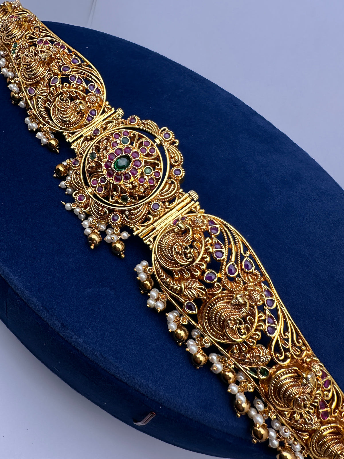Nakshi Kemp Rotatable Pendant Flexible Self Design Kamarband Hip Belt | CB000679