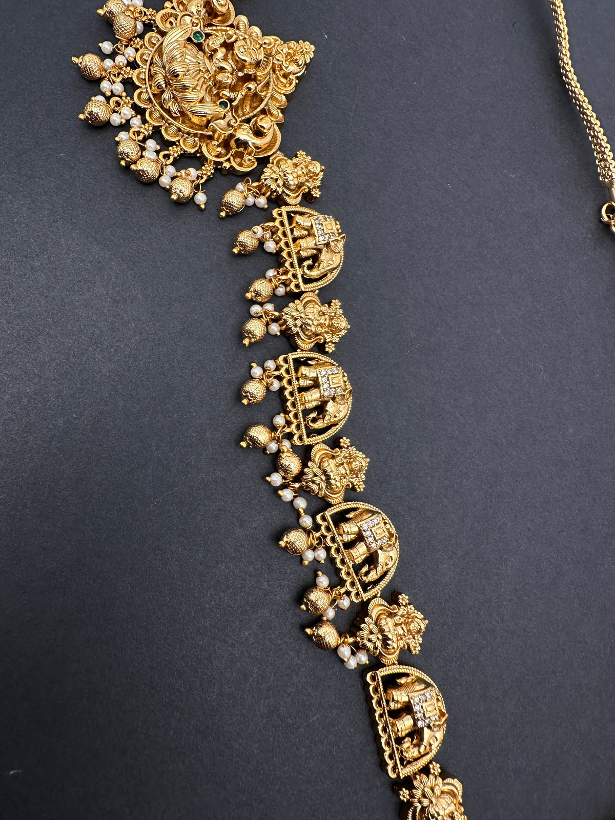 Nakshi Goddess Lakshmi Elephant Matte Vaddanam Kamarband Waist Belt - CB000681