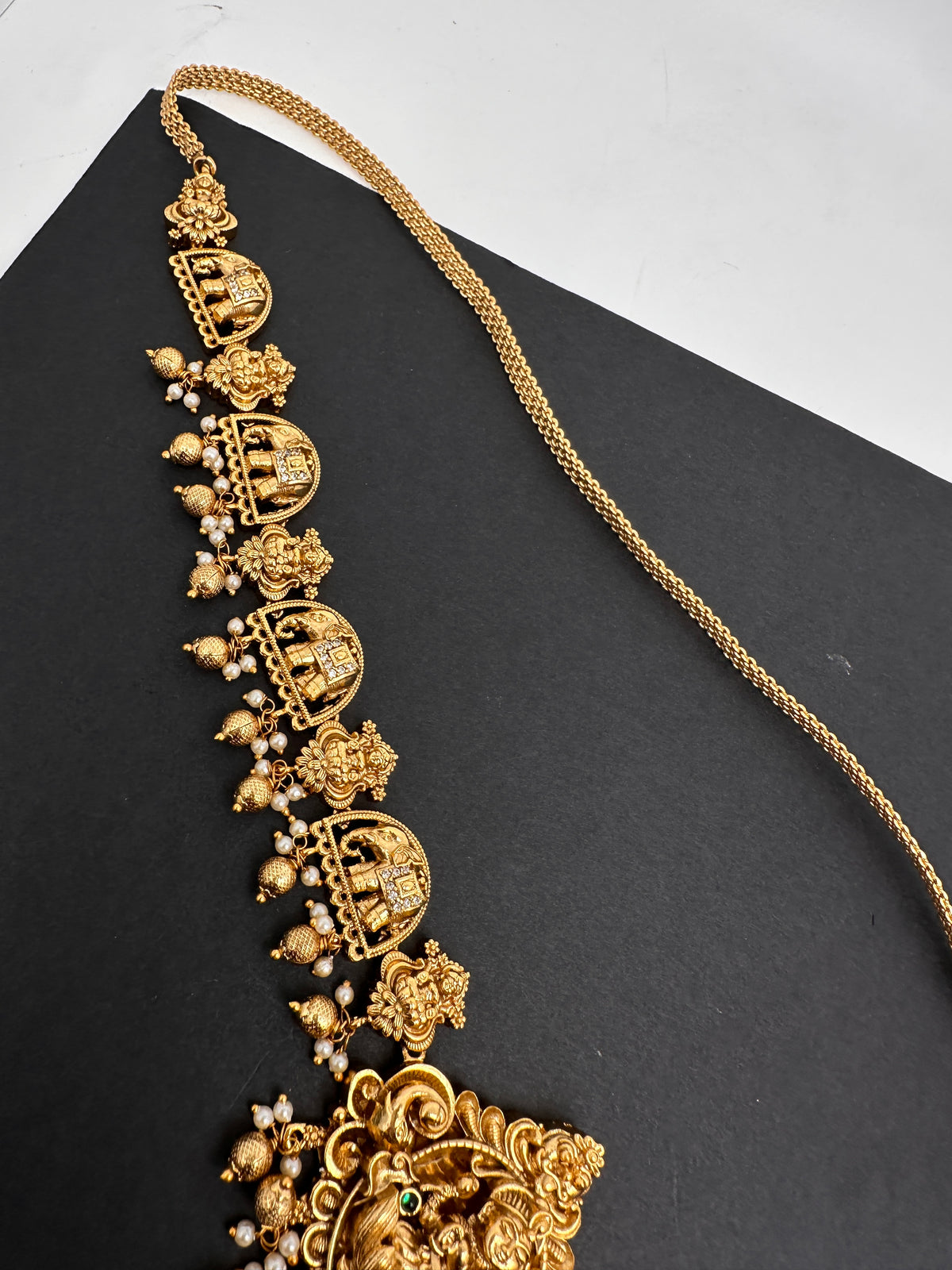 Nakshi Goddess Lakshmi Elephant Matte Vaddanam Kamarband Waist Belt - CB000681
