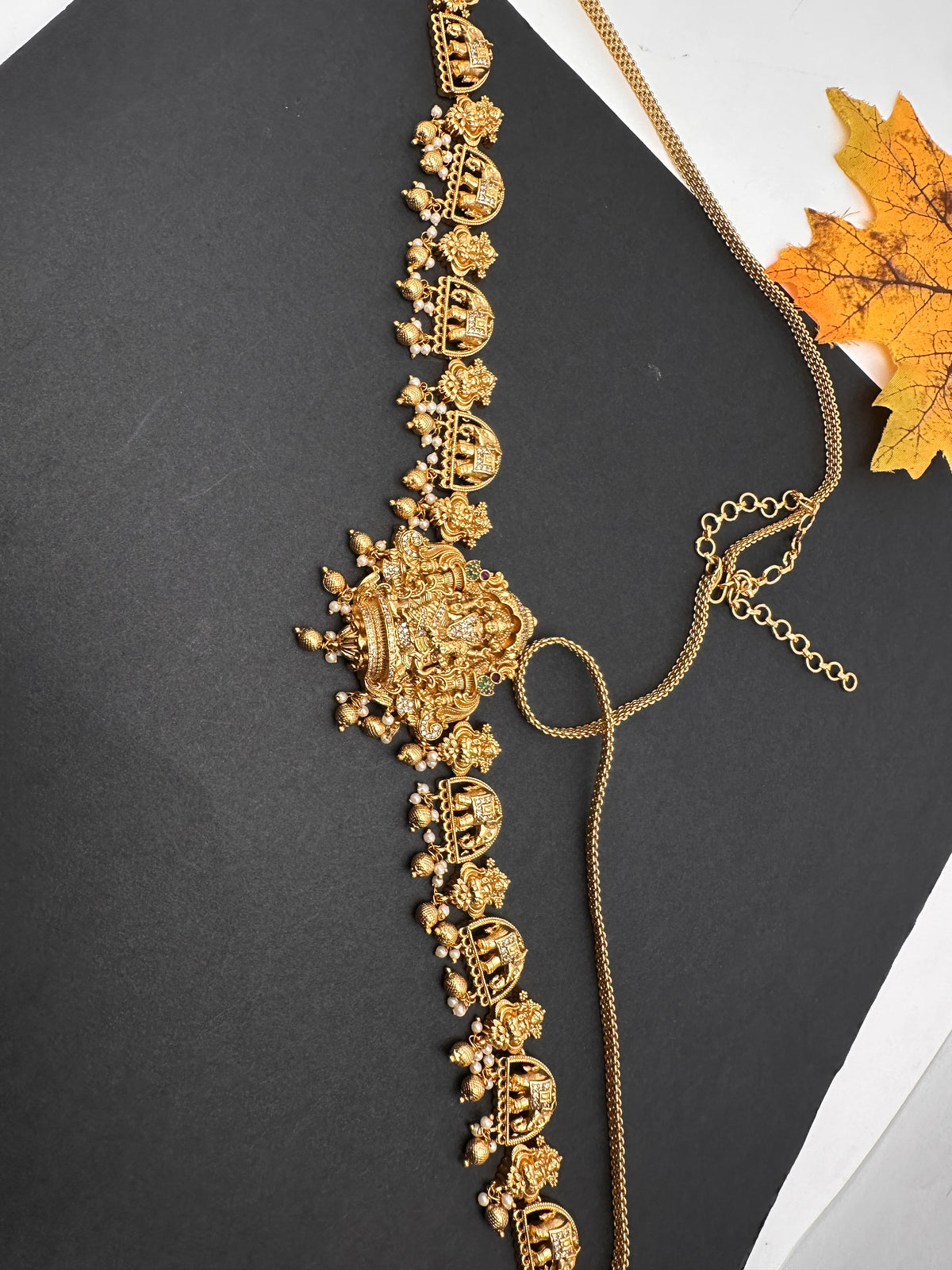 Nakshi Goddess Lakshmi Elephant Matte Vaddanam Kamarband Waist Belt - CB000682