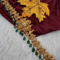 Nakshi Goddess Lakshmi Peacock Gold Finish Vaddanam Kamarband Waist Belt with Green Beads & Pearls - CB000684
