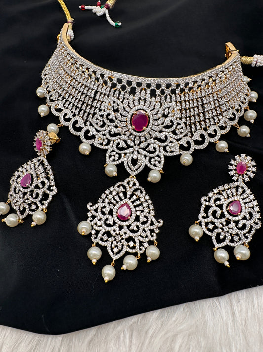 AD Diamond Finish Choker - Red