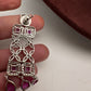 AD Pink Stone Silver Finish Choker