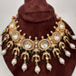 Moissanite Green  beads Pearls Neckline Choker