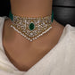 CZ Color Stone Beads Choker - Green