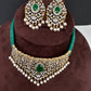 CZ Color Stone Beads Choker - Green