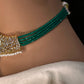 CZ Color Stone Beads Choker - Green