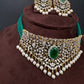 CZ Color Stone Beads Choker - Green