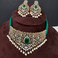 CZ Color Stone Beads Choker - Green