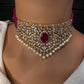 CZ Color Stone Beads Choker - Pink