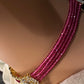 CZ Color Stone Beads Choker - Pink