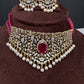 CZ Color Stone Beads Choker - Pink