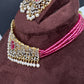 CZ Color Stone Beads Choker - Pink