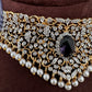 CZ Color Stone Beads Choker - Purple