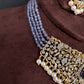 CZ Color Stone Beads Choker - Purple