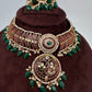 Kemp Matte Peacock Choker with Jhumka - 