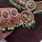 Kemp Matte Peacock Choker with Jhumka - 