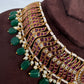 Kemp Matte Peacock Choker with Jhumka - 