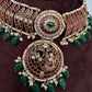 Kemp Matte Peacock Choker with Jhumka - 
