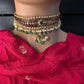 Kemp Matte Peacock Choker with Studs - 