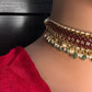 Kemp Matte Peacock Choker with Studs - 
