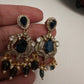 AD VIctorian Color Stone Pearls Beads Choker - Blue