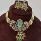 AD VIctorian Color Stone Pearls Beads Choker - MintGreen