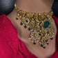 Green Nakshi Matte Choker with Beads and Pearls - 