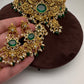 Green Nakshi Matte Choker with Beads and Pearls - 