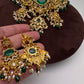 Green Nakshi Matte Choker with Beads and Pearls - 