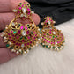 Jadau KundanColor Stone Earrings - Red