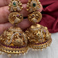 Peacock Nakshi Matte Jhumkis