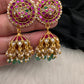 Peacock Jadau Kundan Jhumka Earrings