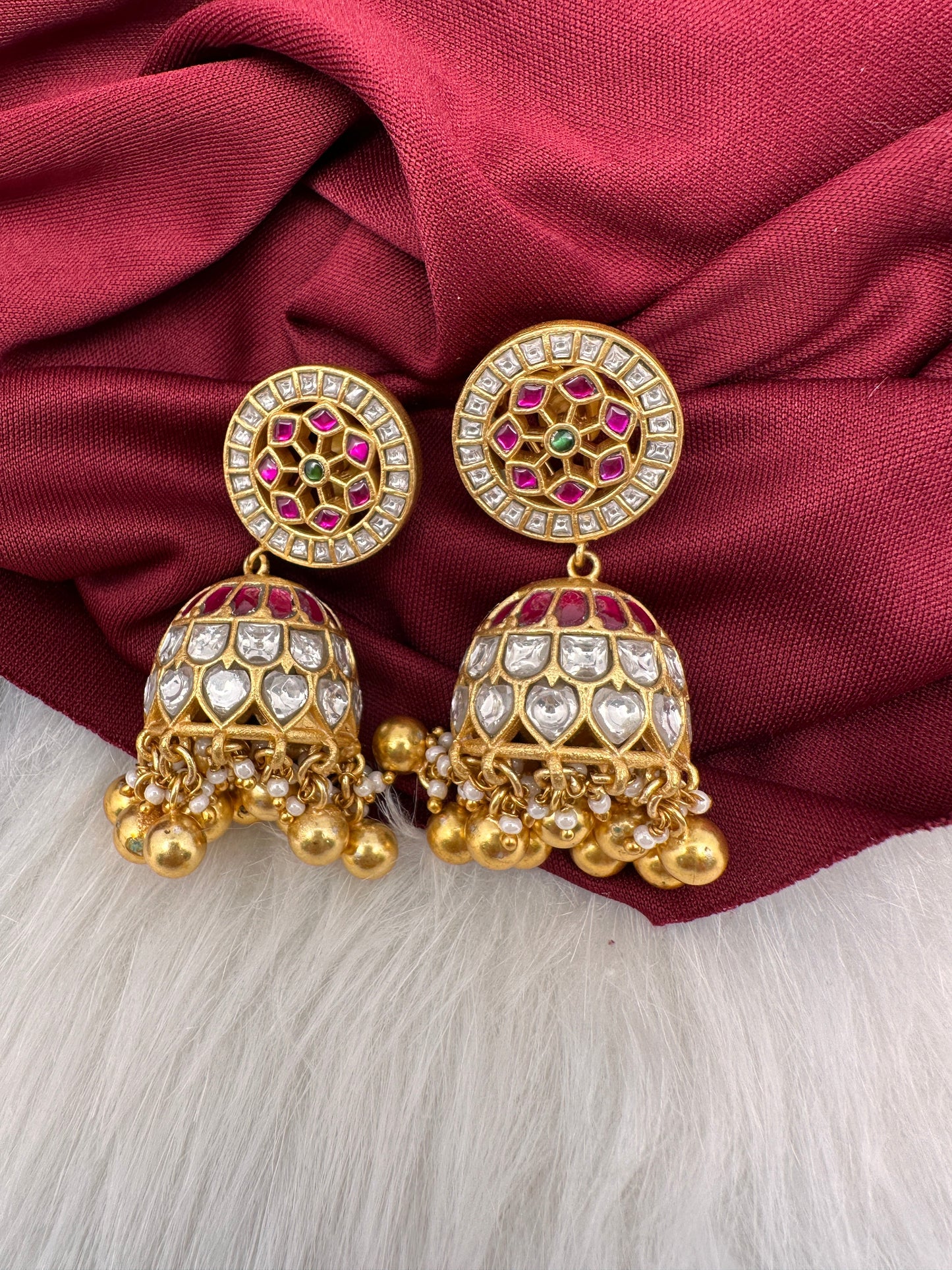 Jadau Kundan Jhumka Earrings