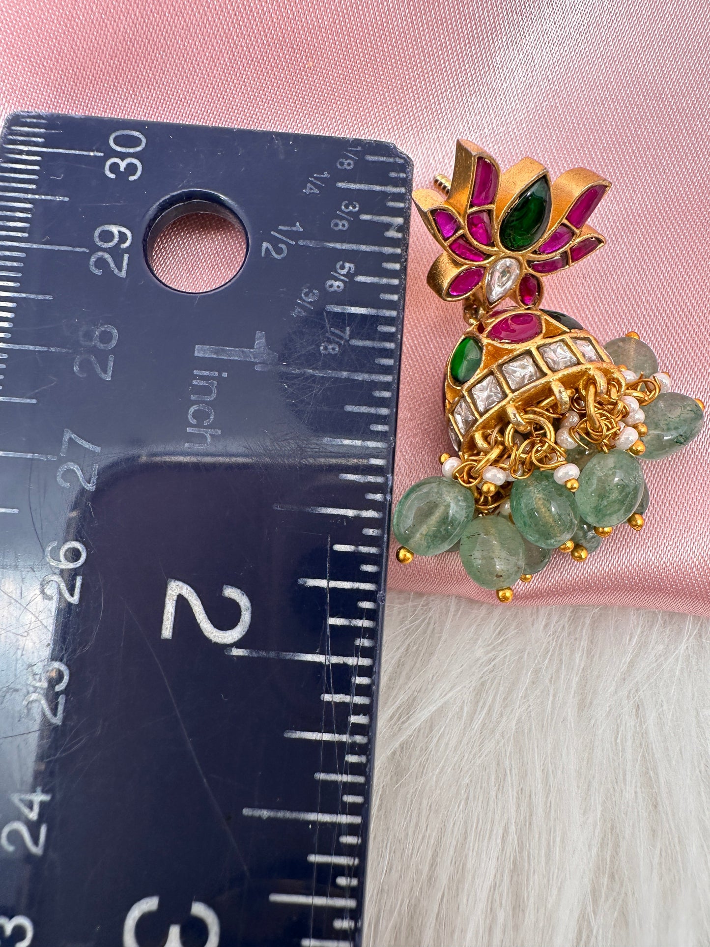 Jadau Kundan Lotus Jhumka Earrings