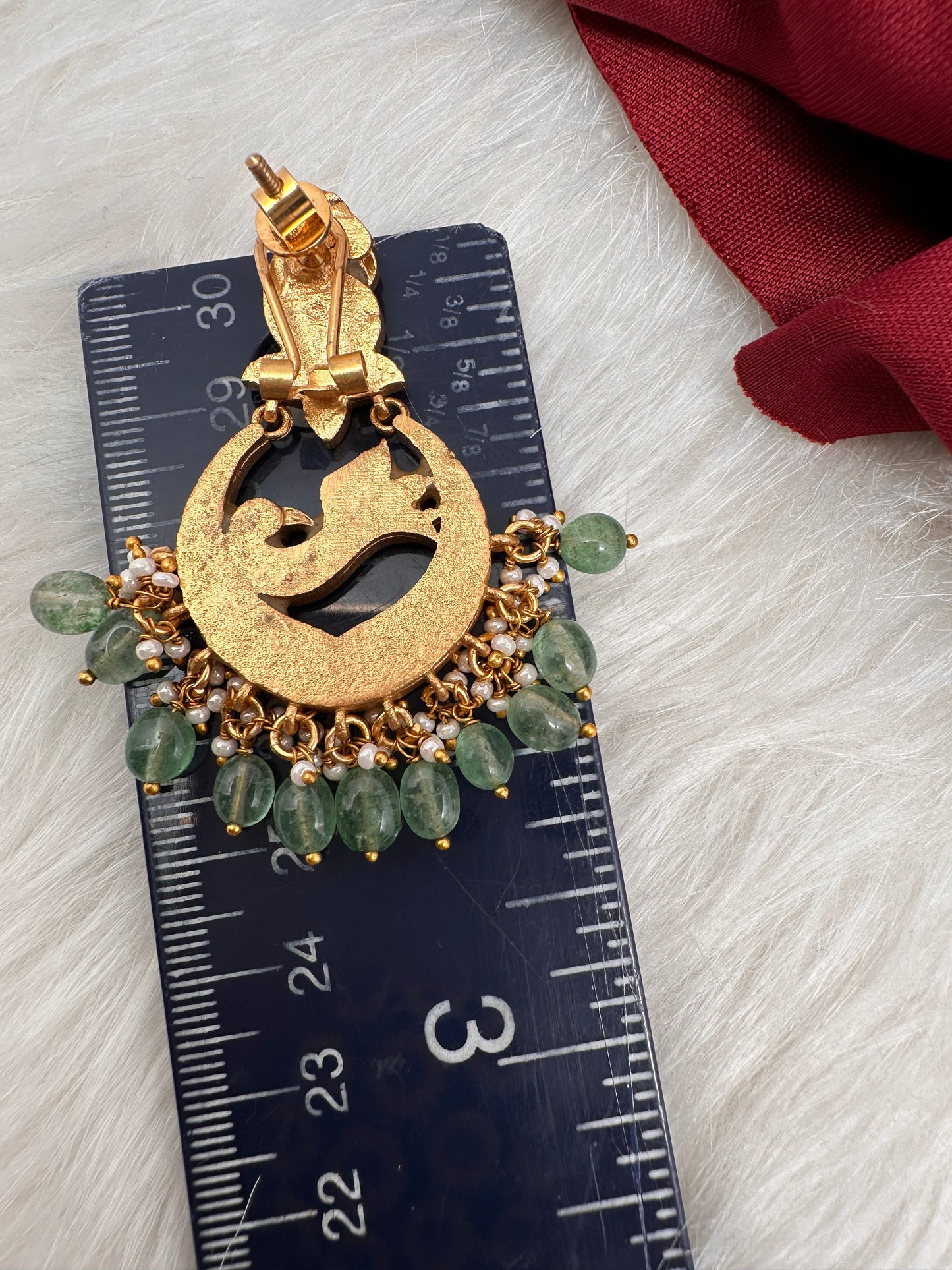 Jadau Kundan Peacock Chanbali Earrings