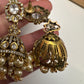 AD Color Stone Victorian Jhumkas - Clear