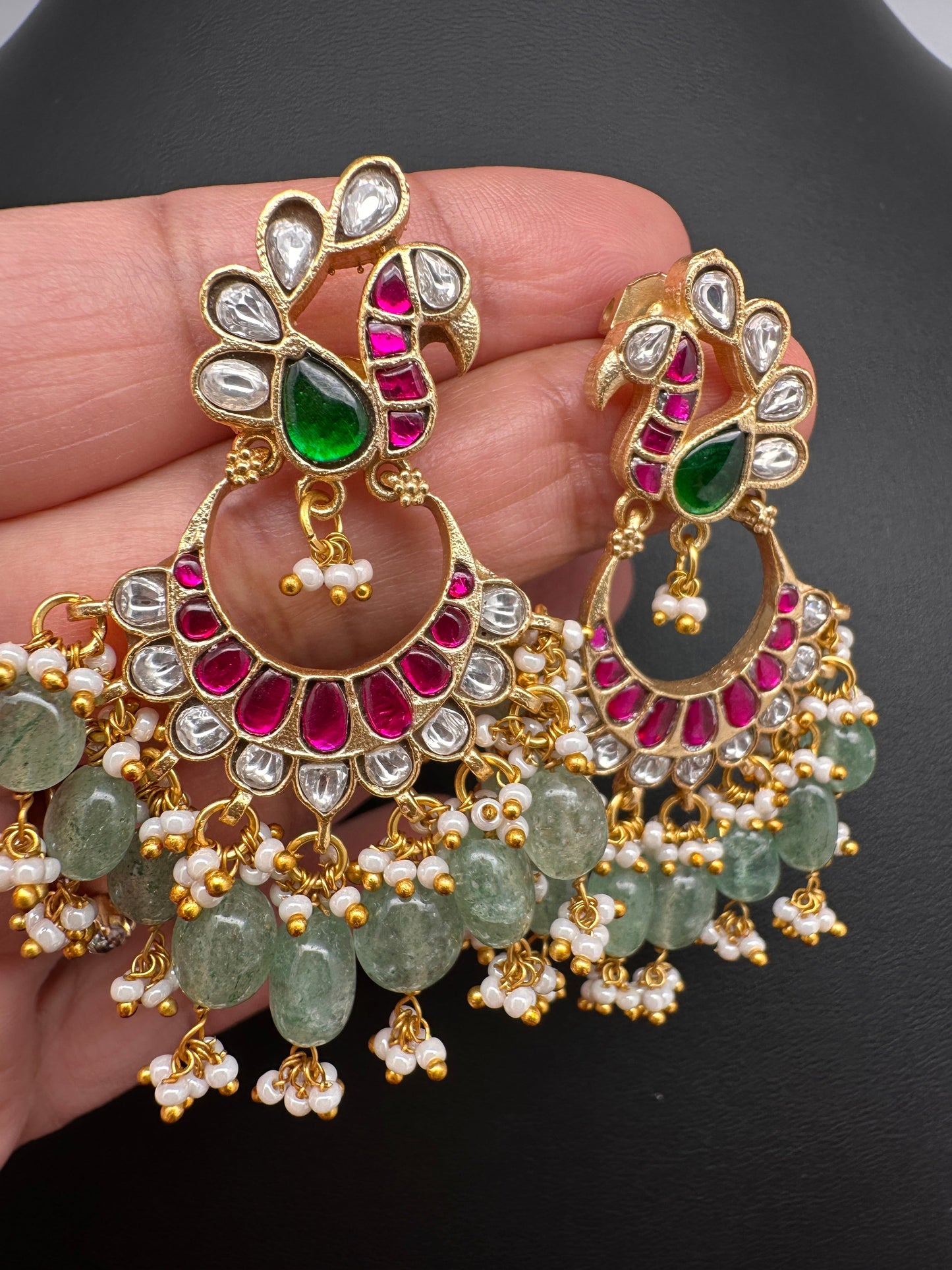 Peacock Jadau Kundan Earrings