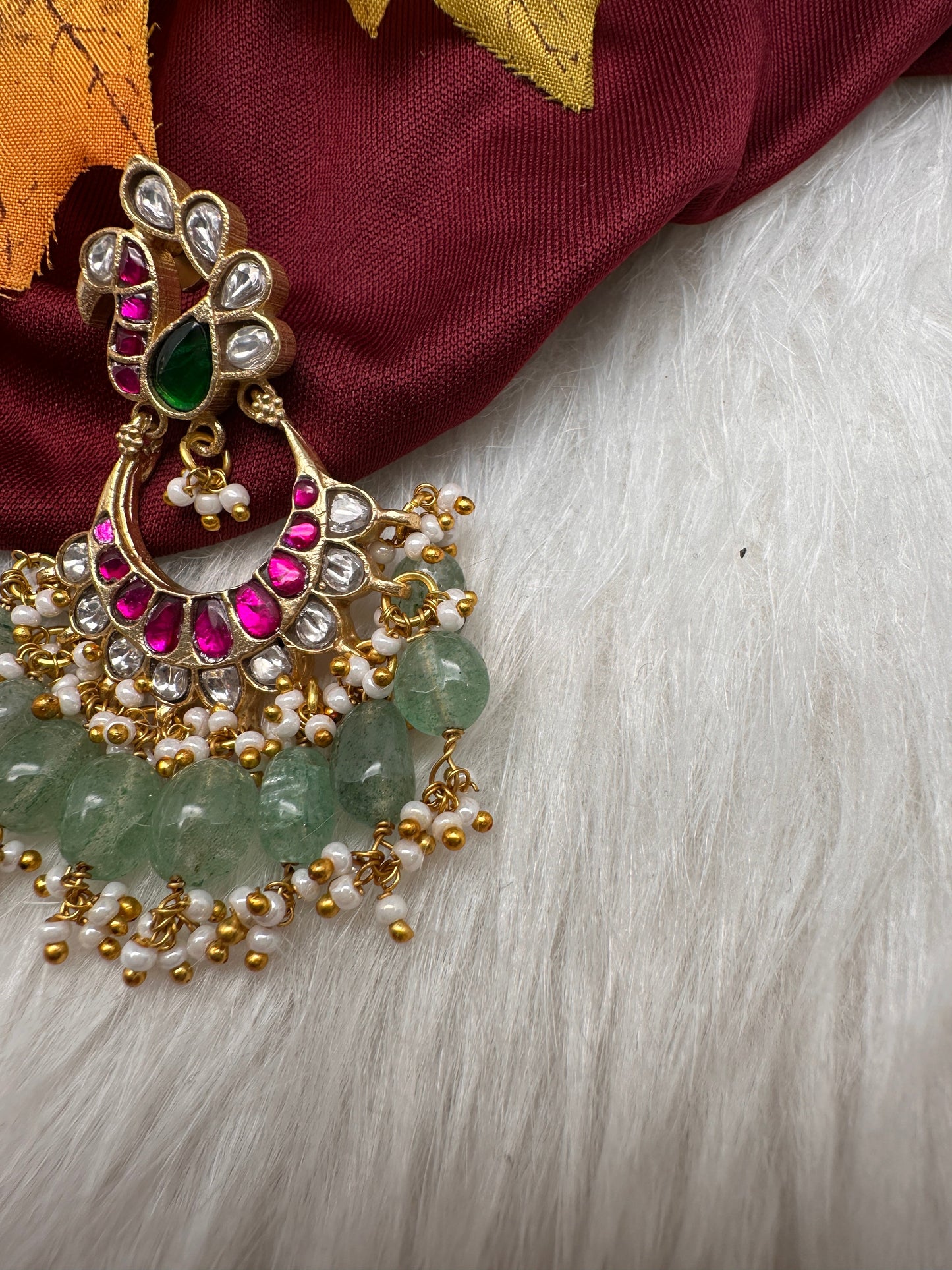 Peacock Jadau Kundan Earrings