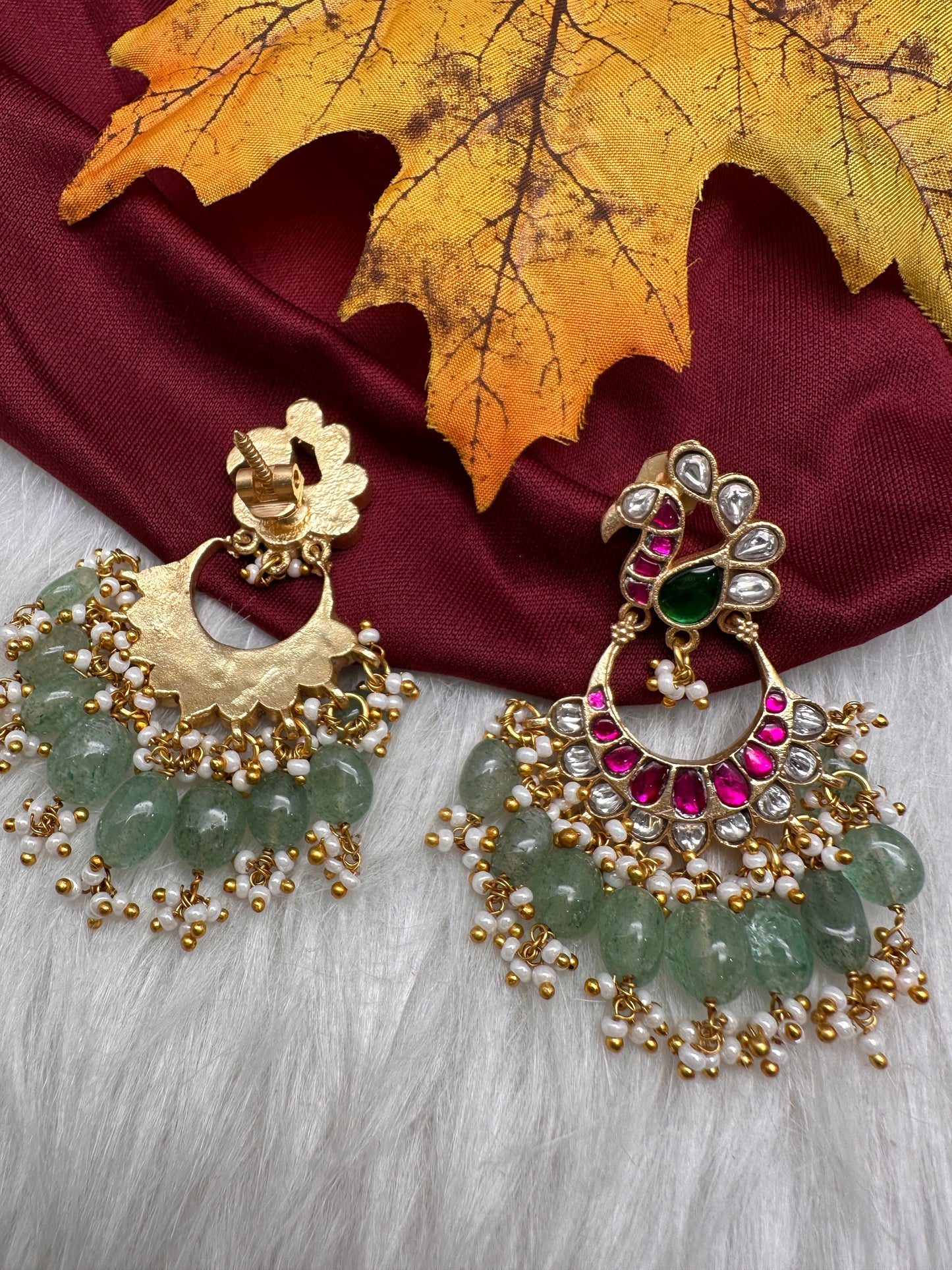Peacock Jadau Kundan Earrings