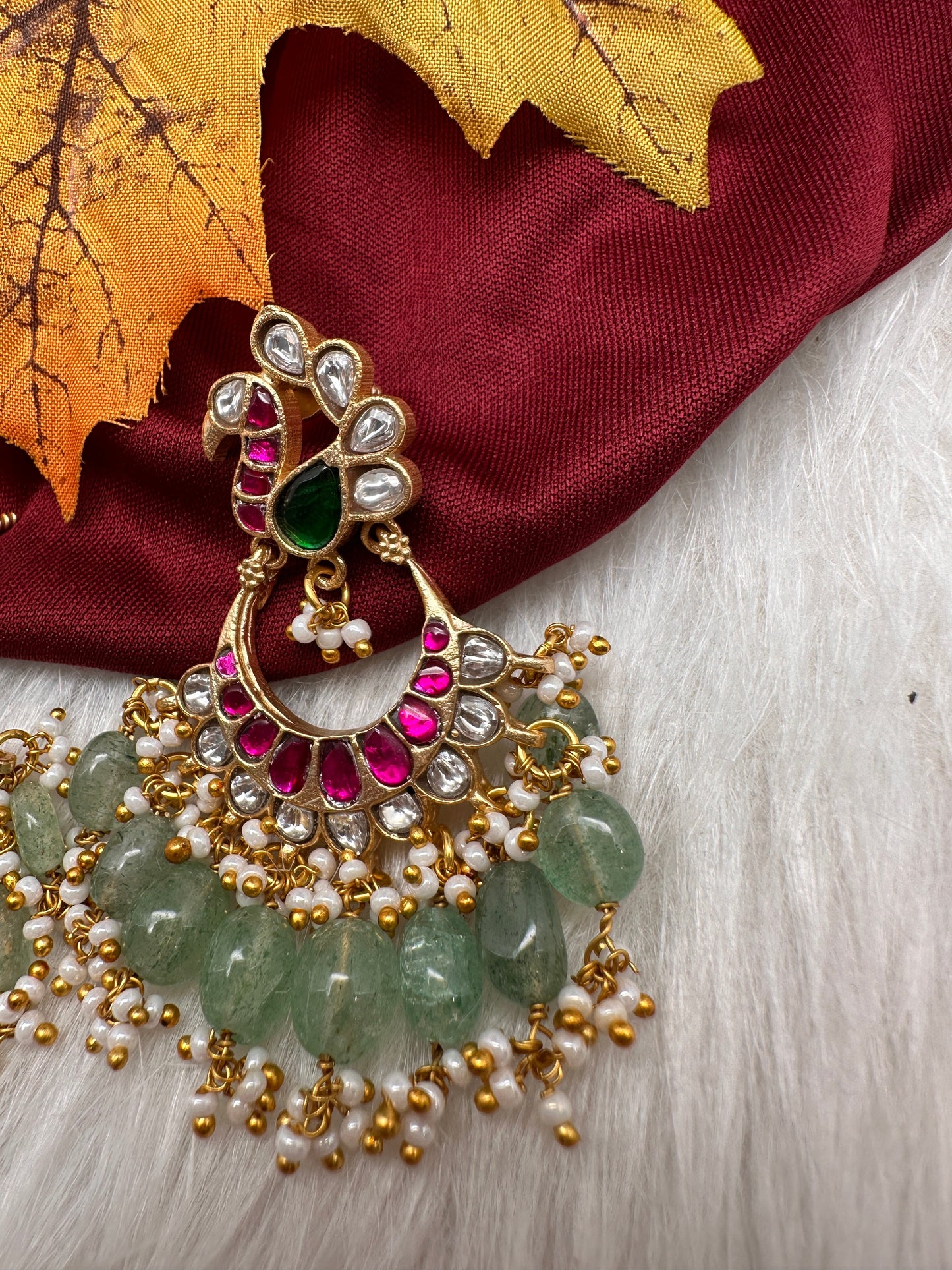 Peacock Jadau Kundan Earrings