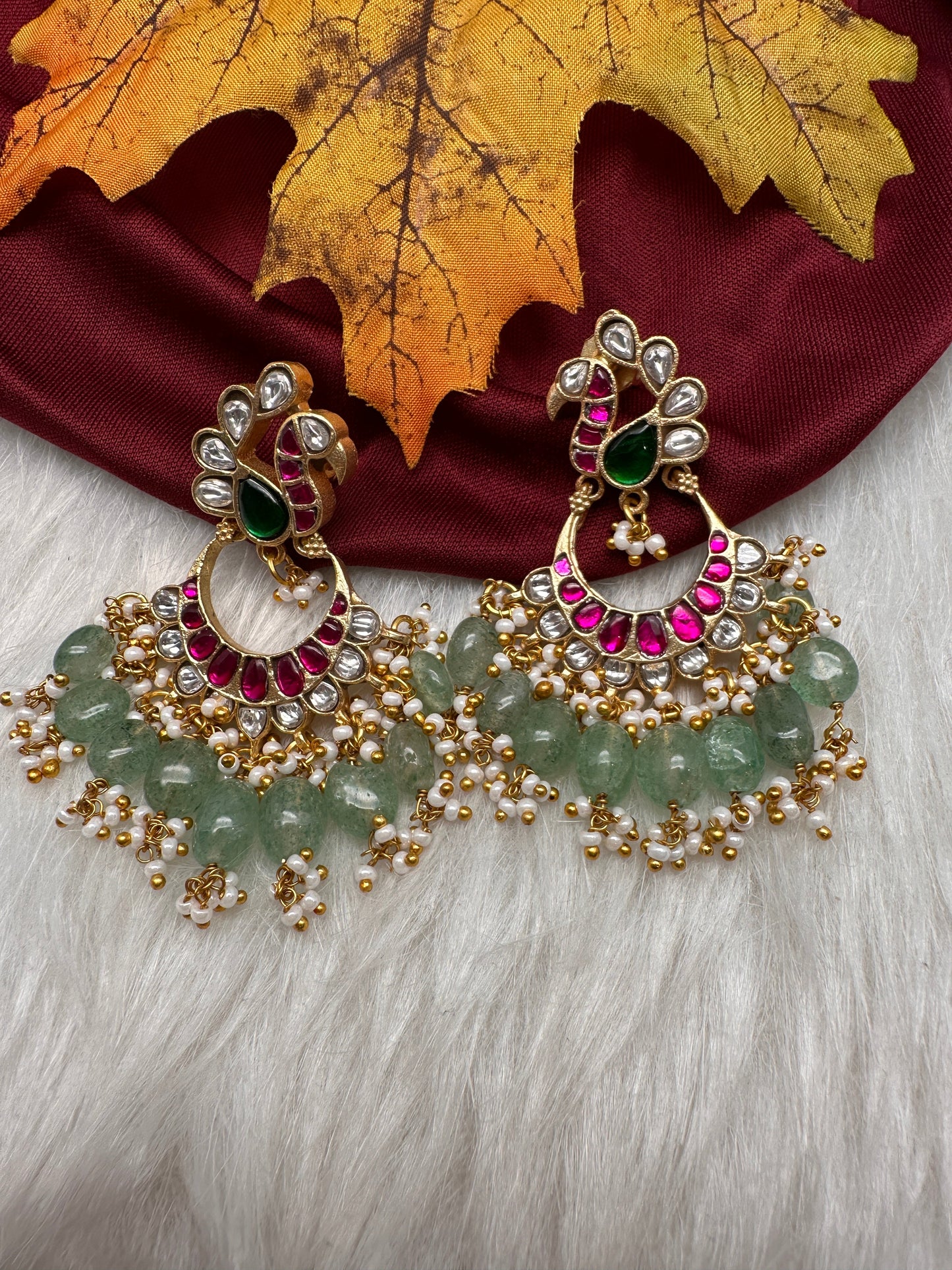 Peacock Jadau Kundan Earrings