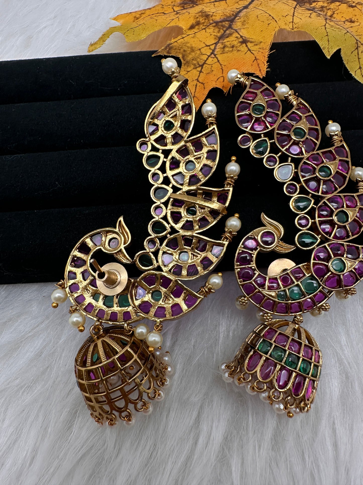Matte CZ Jhumka Ear Cuffs - Clear
