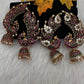 Matte CZ Jhumka Ear Cuffs - Pink