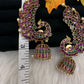 Matte CZ Jhumka Ear Cuffs - Pink