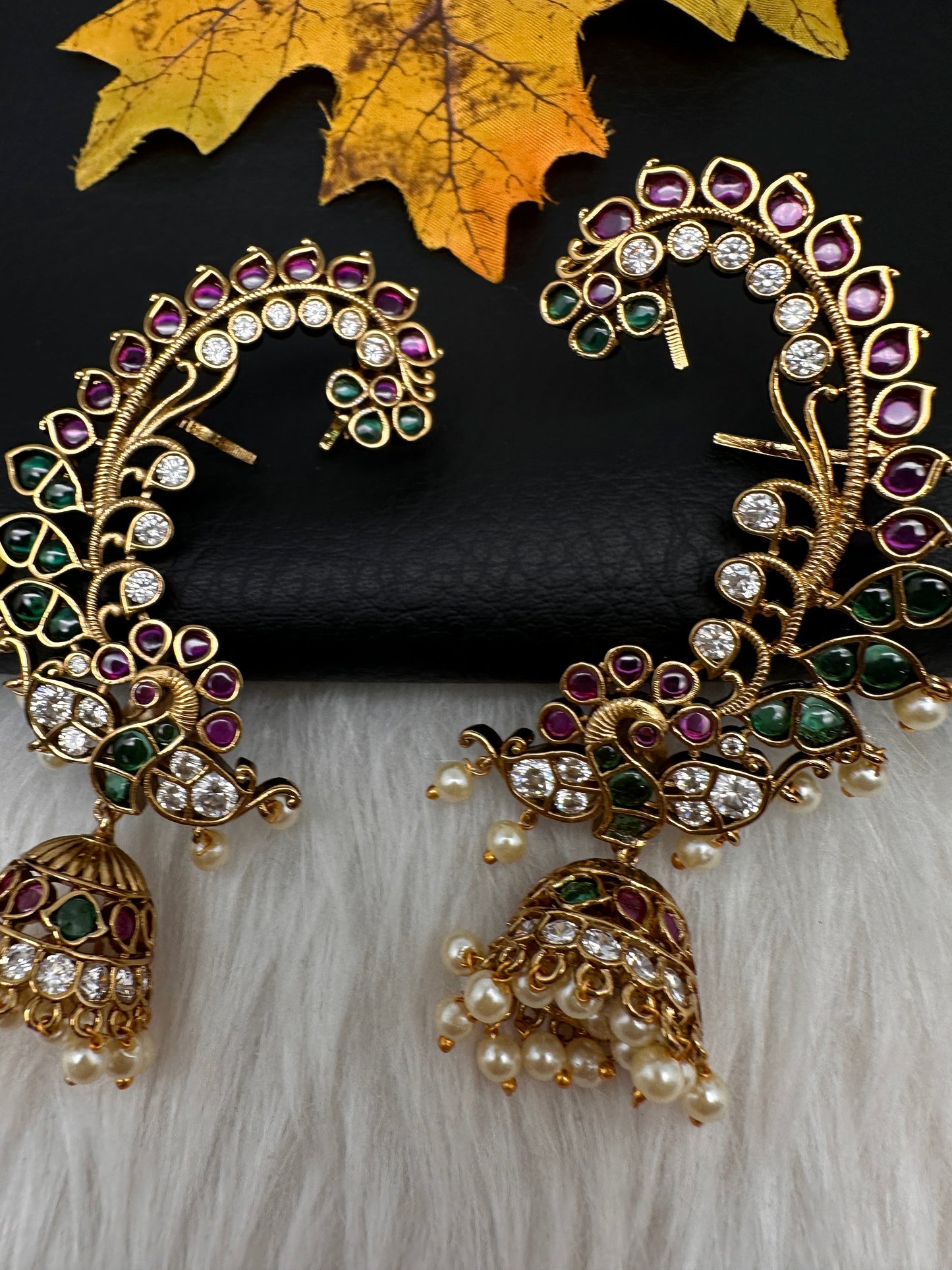 Matte CZ Jhumka Ear Cuffs